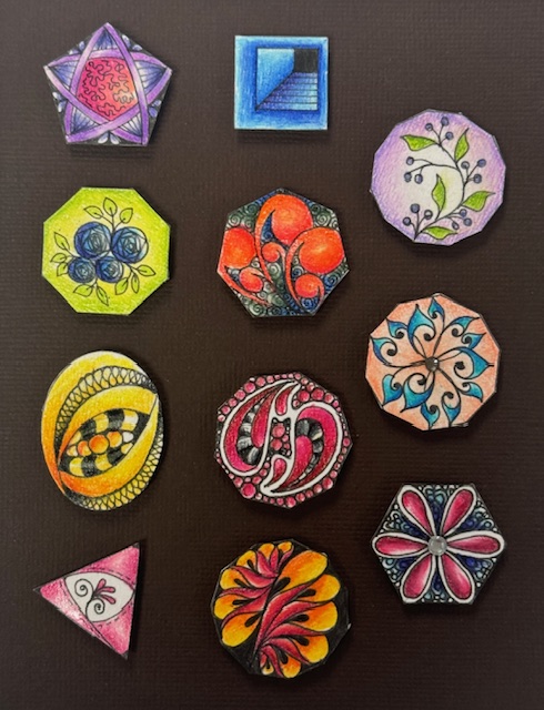 Creating little gems stencil, instructions and wooden embellishments pack of 25 shapes - Image 8