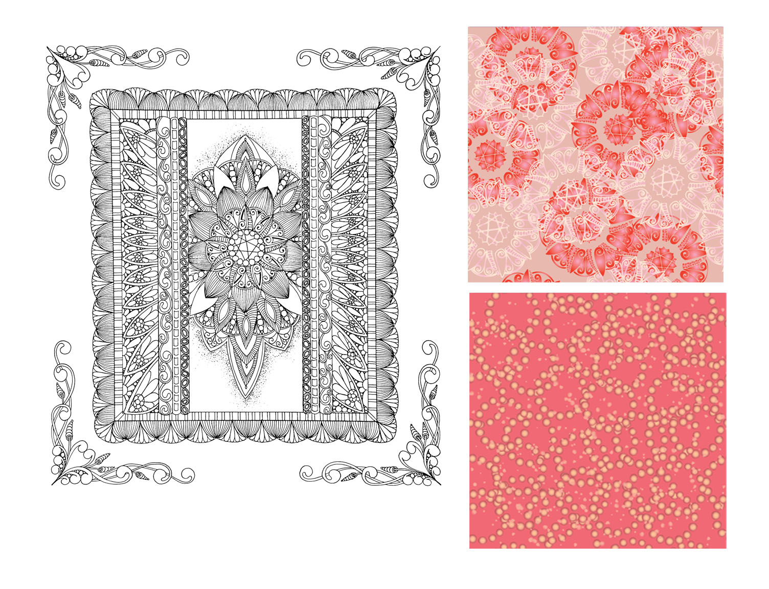 Creative Mandala panel and coordinating fabric
